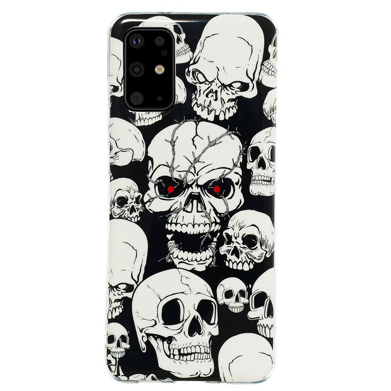 Samsung Galaxy S20 Plus Försiktighet Skulls Fluorescent Case