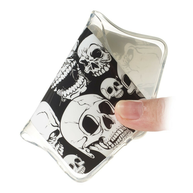 Samsung Galaxy S20 Plus Försiktighet Skulls Fluorescent Case