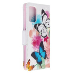 Samsung Galaxy S20 Plus fodral med målade fjärilar och blommor