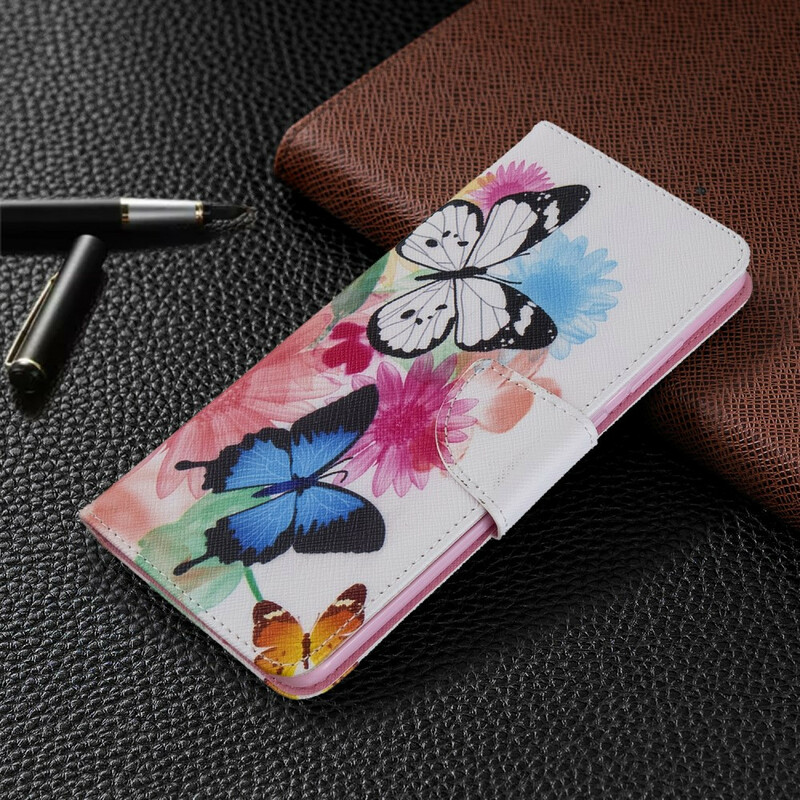 Samsung Galaxy S20 Plus fodral med målade fjärilar och blommor