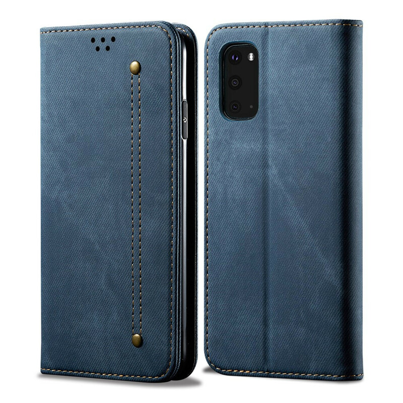 Flip Cover Samsung Galaxy S20 Jeans Fabric