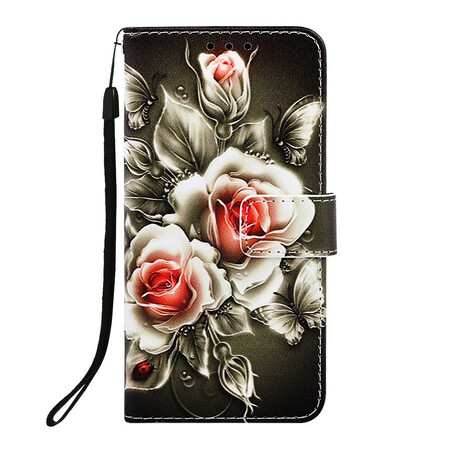 Samsung Galaxy A10e fodral Guld rosor