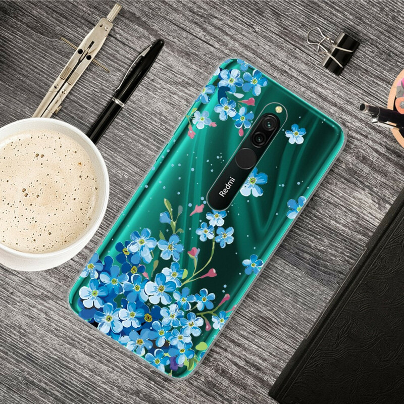 Xiaomi Redmi 8 Blue Flower Bouquet Case