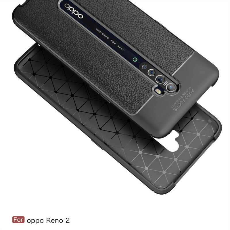 Oppo Reno 2 läderfodral Lychee Effekt Double Line