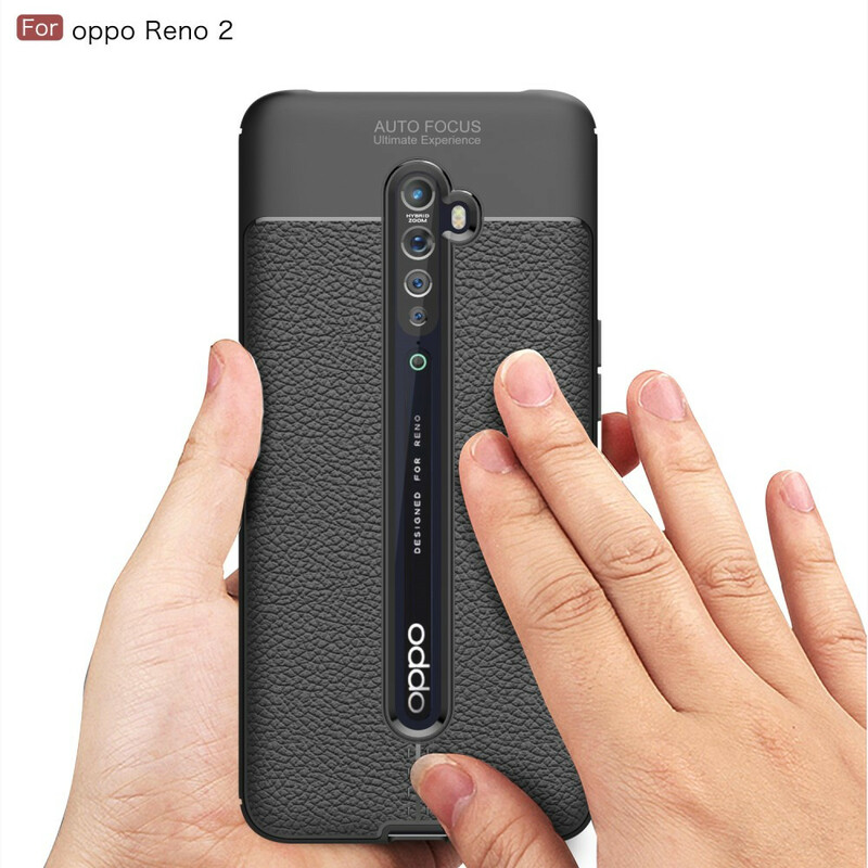 Oppo Reno 2 läderfodral Lychee Effekt Double Line