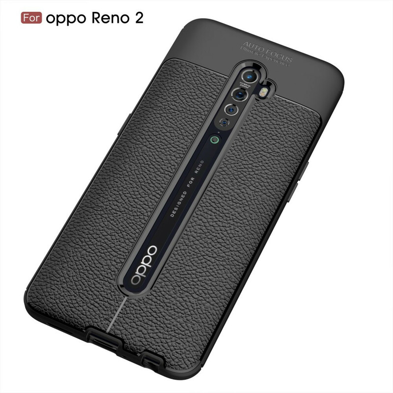 Oppo Reno 2 läderfodral Lychee Effekt Double Line