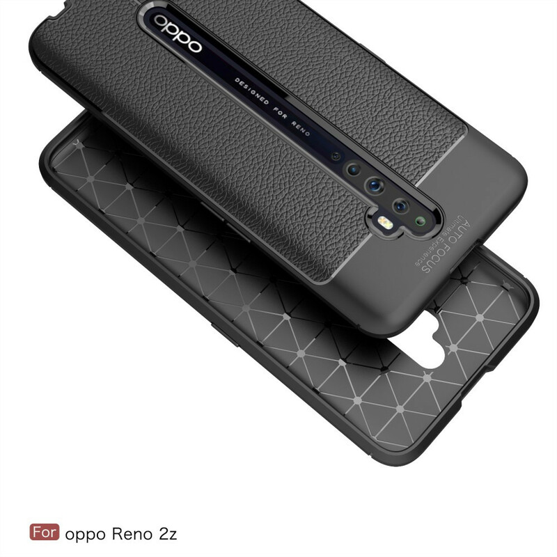 Oppo Reno 2Z läderfodral Lychee Effekt Double Line