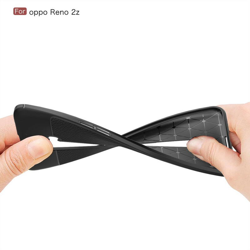 Oppo Reno 2Z läderfodral Lychee Effekt Double Line