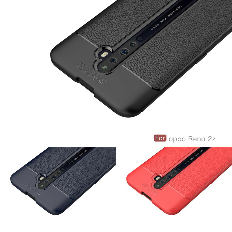 Oppo Reno 2Z läderfodral Lychee Effekt Double Line