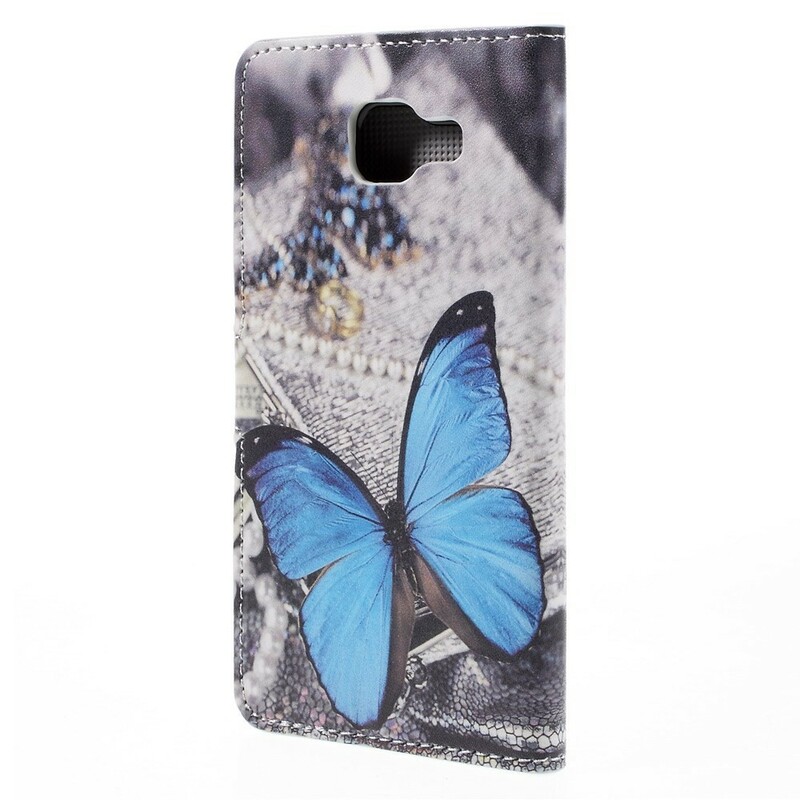 Samsung Galaxy A5 2016 fodral Butterfly Blue