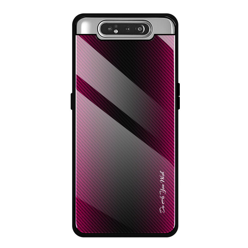 Samsung Galaxy A80 Carbon Fiber Hårdgjort glasfodral