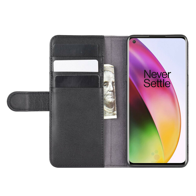 Housse OnePlus 8 Cuir Fendu