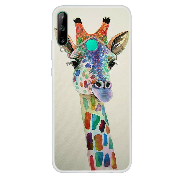 Huawei P40 Lite E Cover Giraff färgglada