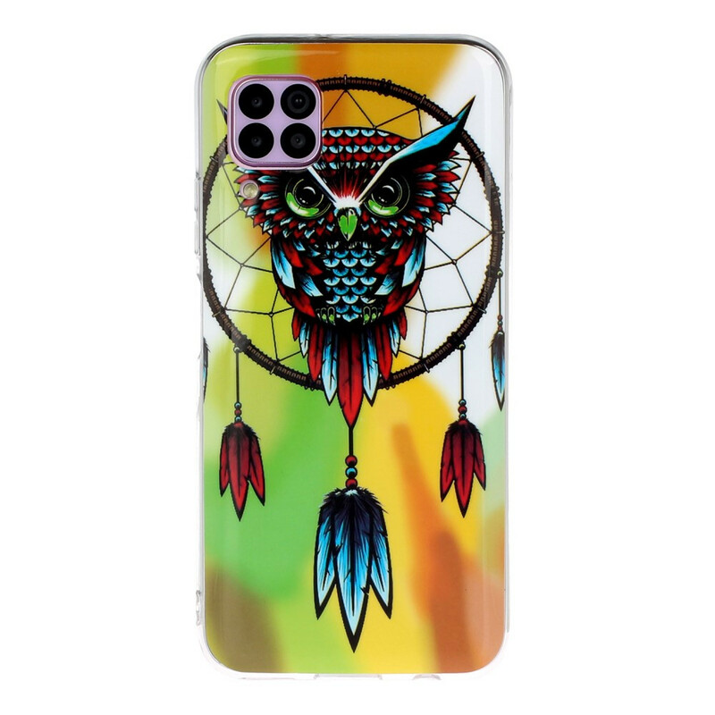 Huawei P40 Lite Catchy Owl Cover Fluorescent