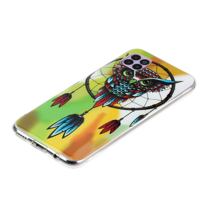 Huawei P40 Lite Catchy Owl Cover Fluorescent