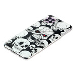 Huawei P40 Lite Caution Fluorescent Skulls Case