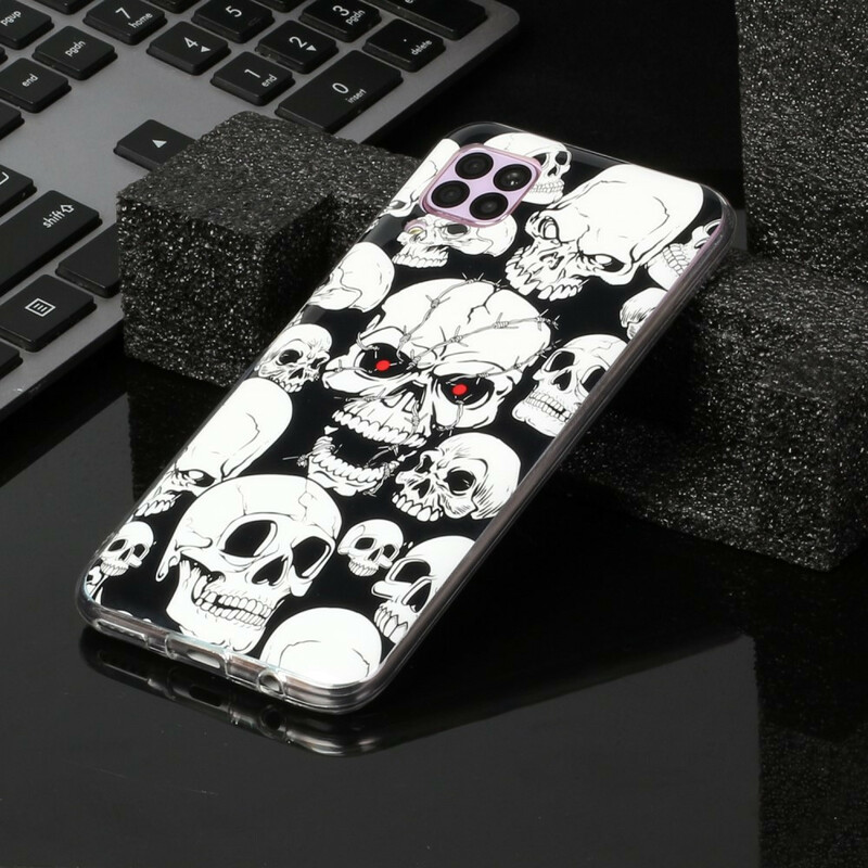 Huawei P40 Lite Caution Fluorescent Skulls Case