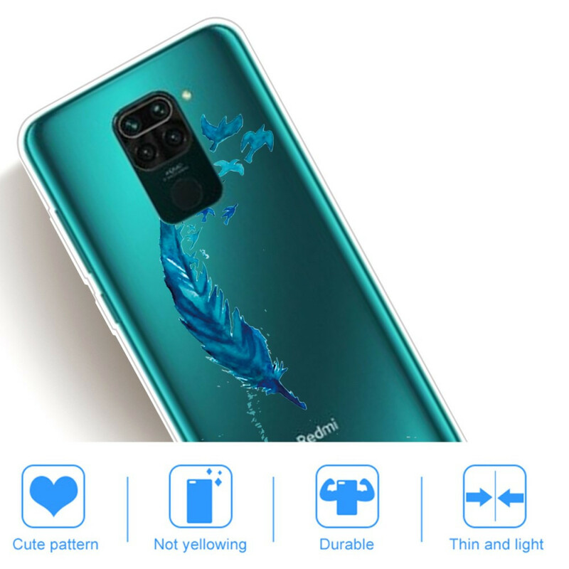 Xiaomi Redmi Note 9 fodral Beautiful Blue Feather