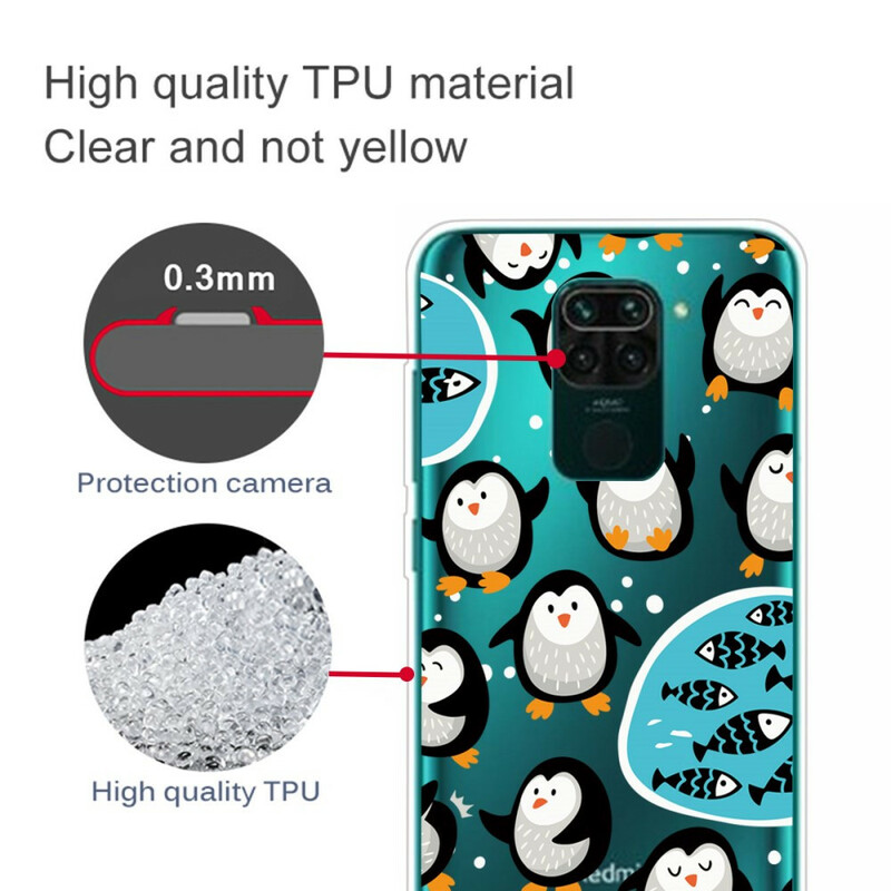 Xiaomi Redmi Note 9 fodral Penguins och fiskar