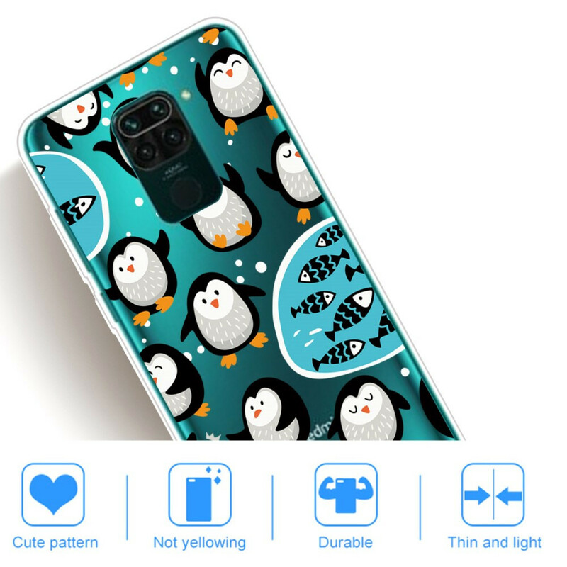 Xiaomi Redmi Note 9 fodral Penguins och fiskar