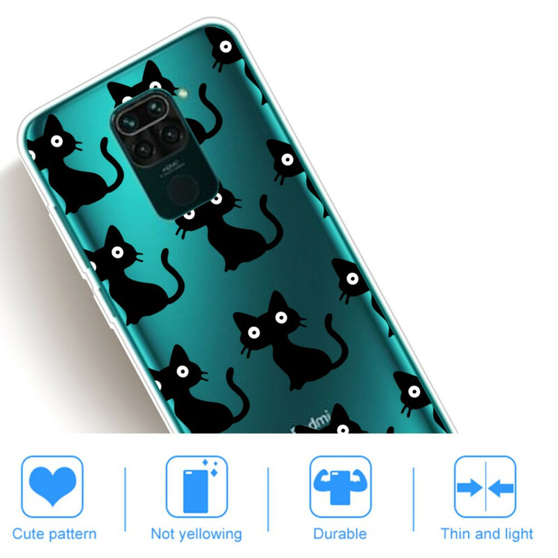 Xiaomi Redmi Note 9-skydd Flera svarta katter