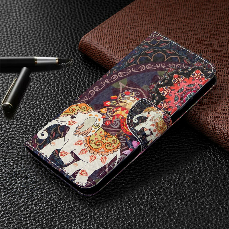 Huawei P40 Lite Mandala Etniska elefanter Case