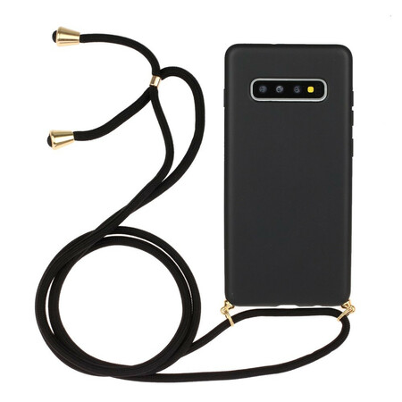 Samsung Galaxy S10 Plus silikonfodral med färgad sladd