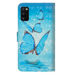 Samsung Galaxy A41 fodral Flygande blå fjärilar