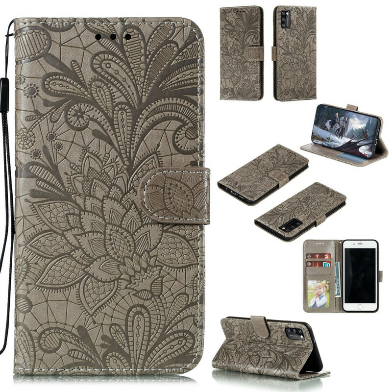 Samsung Galaxy A41 fodral Tribal Flowers med band