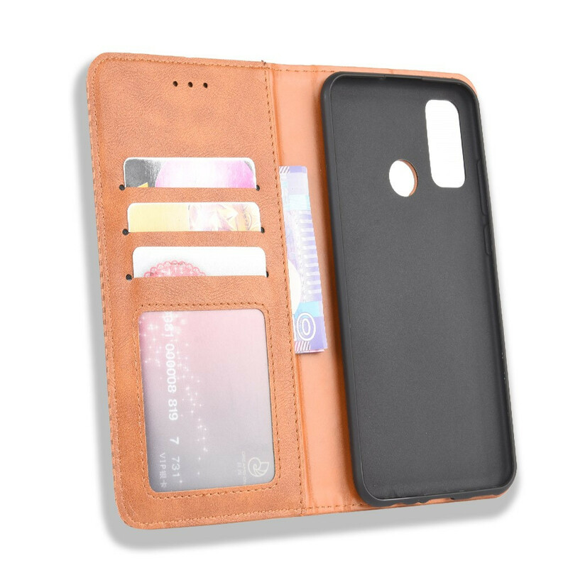 Flip täcka Huawei P Smart 2020 läder effekt Vintage stil