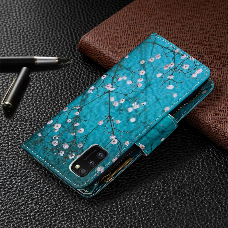 Samsung Galaxy A41 fodral med dragkedja och fickor Tree Samsung Galaxy A41 fodral med dragkedja och fickor Tree