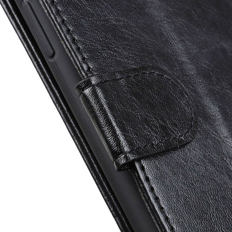 Samsung Galaxy A21s läder med skinn effekt, glänsande främre flikfodral