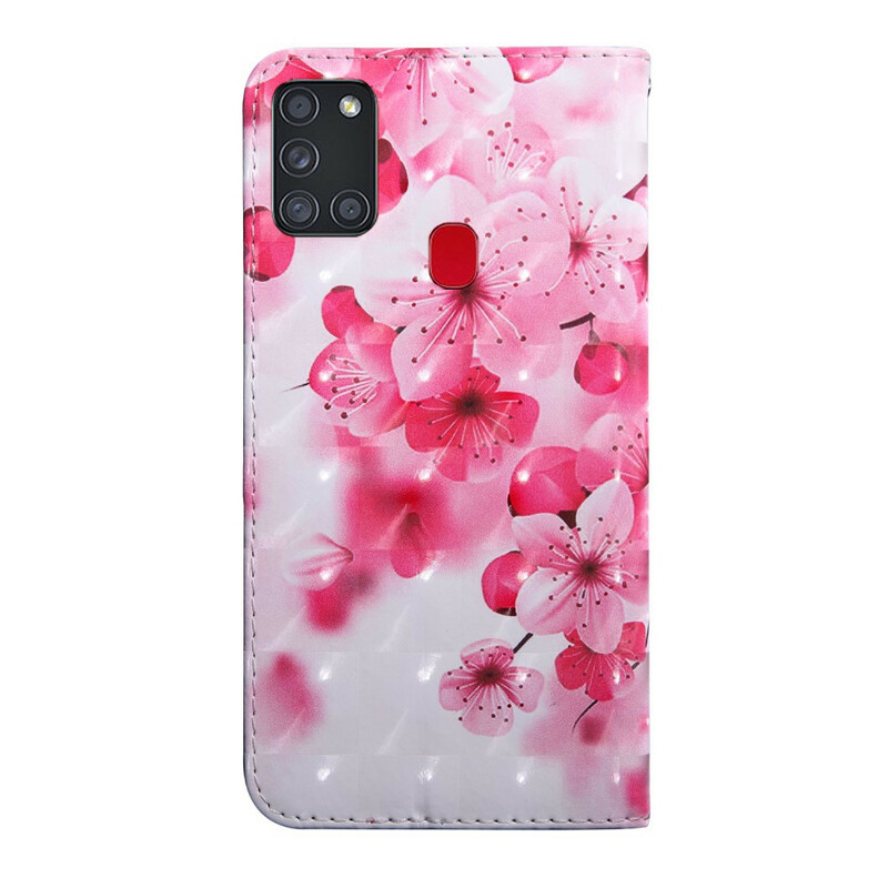 Samsung Galaxy A21s rosa blomma fodral