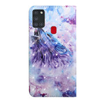 Samsung Galaxy A21s vattenfärg Wolf Case