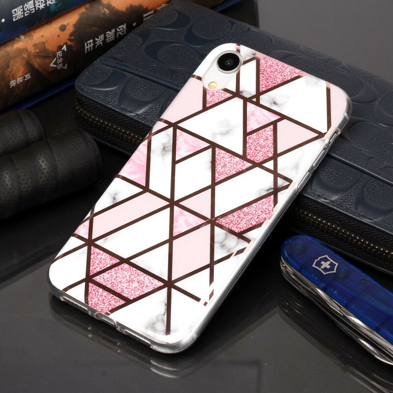 iPhone XR fodral Marmor Geometri Färgglada 2