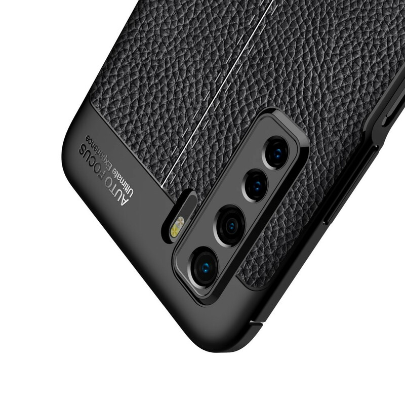 Huawei P40 Lite 5G läderväska med textur Lychee