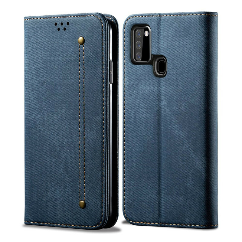 Flip Cover Samsung Galaxy A21s Jeans Fabric