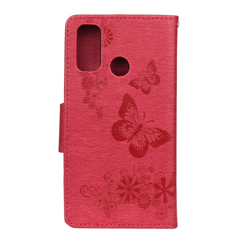 Fodral Huawei P smart 2020 Splendid Butterflies med rem