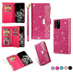 Samsung Galaxy Note 20 Glitter Wallet Zip Case