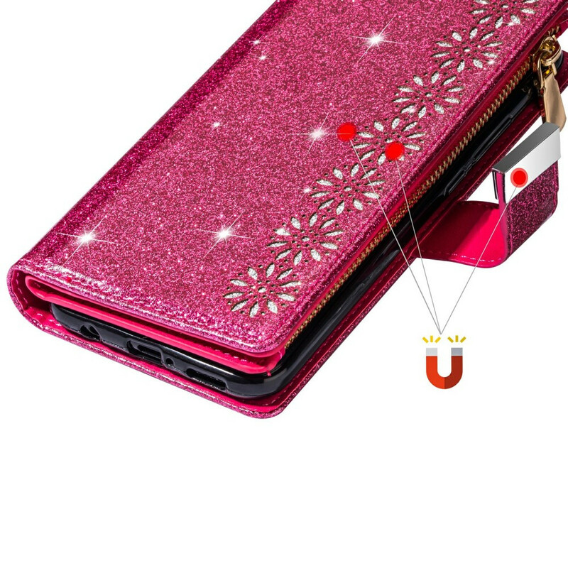 Samsung Galaxy Note 20 Glitter Wallet Zip Case