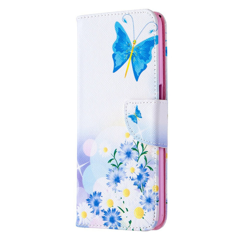 Täck över Oppo A72 målade fjärilar och blommor