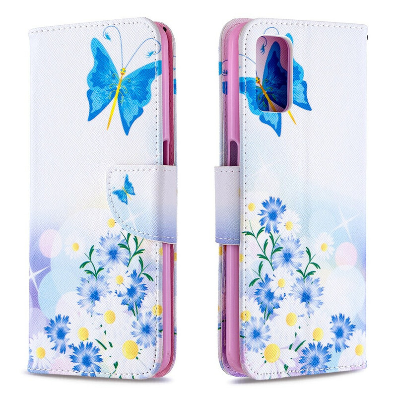 Täck över Oppo A72 målade fjärilar och blommor