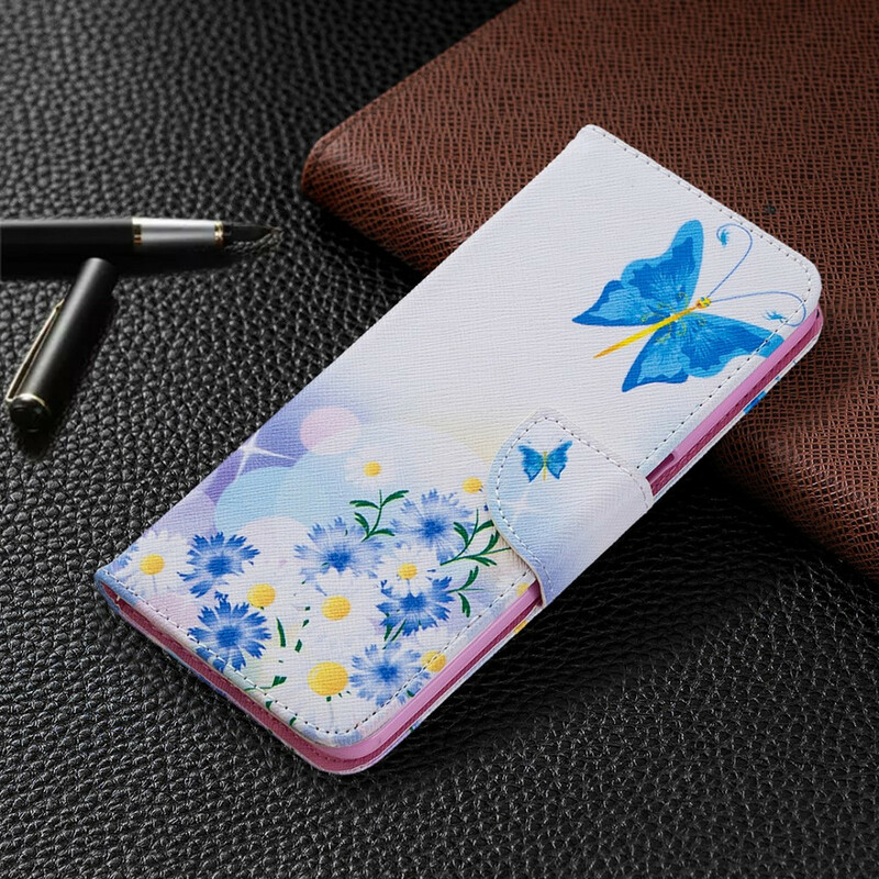 Täck över Oppo A72 målade fjärilar och blommor