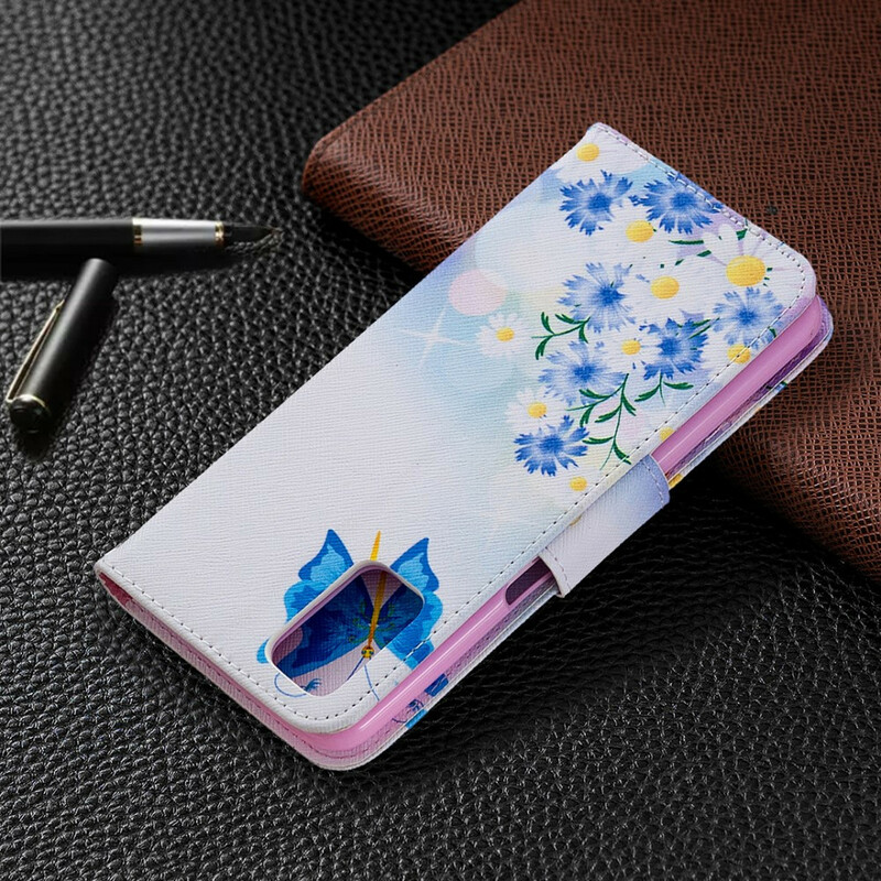 Täck över Oppo A72 målade fjärilar och blommor