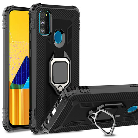 Samsung Galaxy M21 Ring och kolfiberfodral