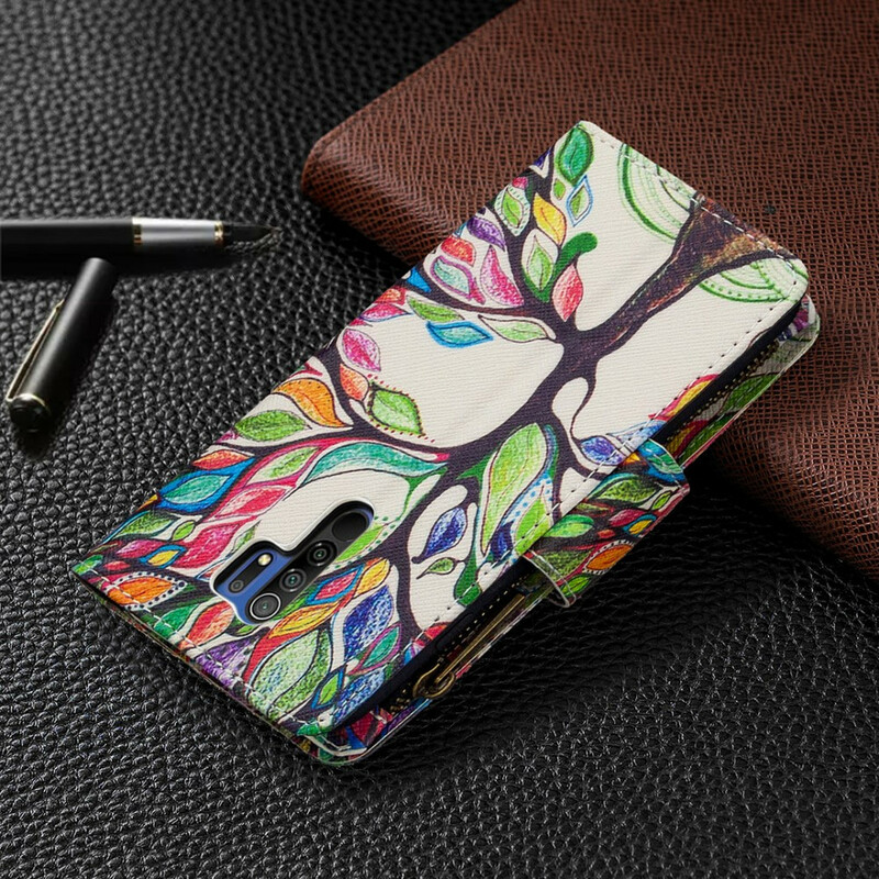 Xiaomi Redmi 9 Zip Pocket Tree Skalmed dragkedja