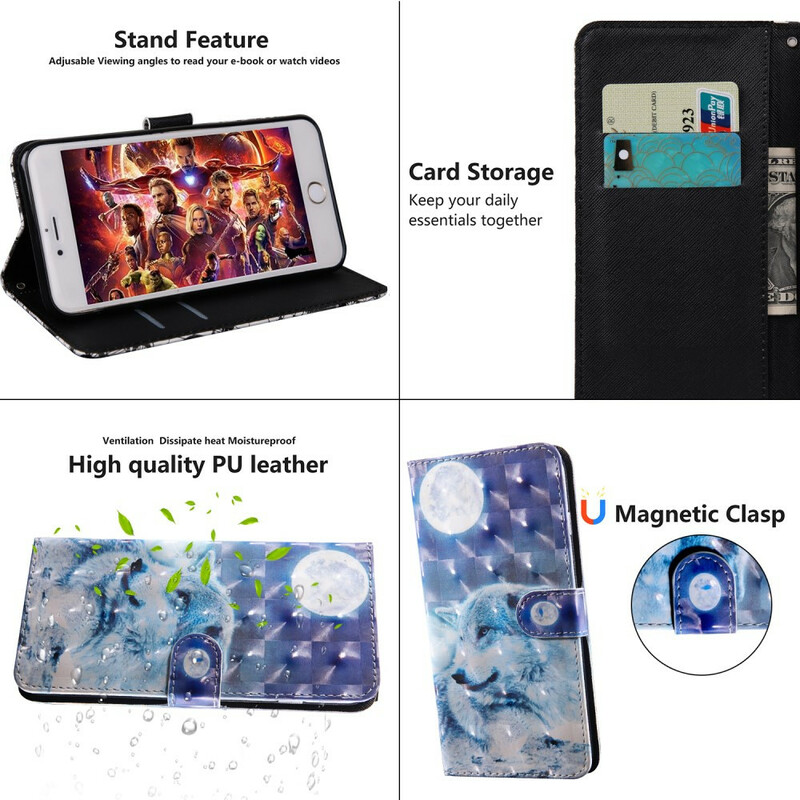 Xiaomi Redmi 9 Moon Wolf fodral Xiaomi Redmi 9 Moon Wolf fodral