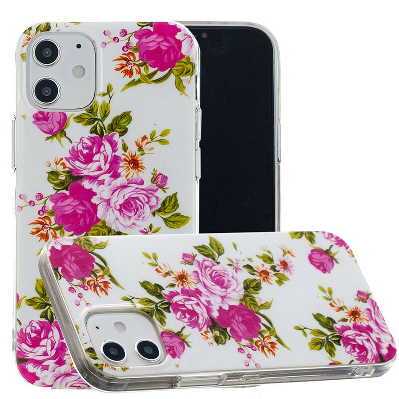 Fodral iPhone 12 Blommor Liberty Fluorescent