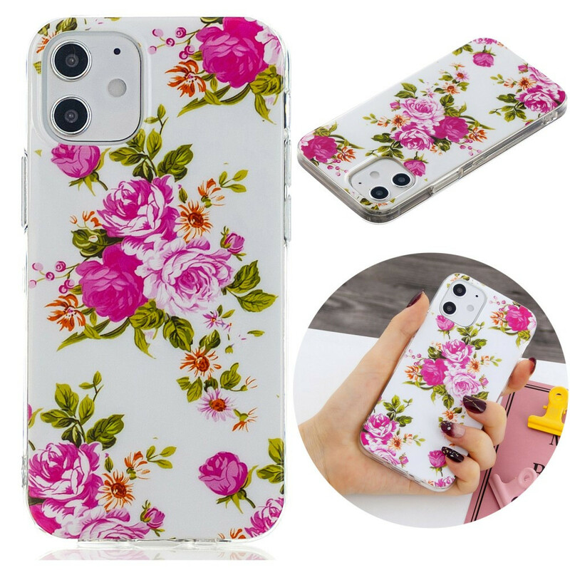 Fodral iPhone 12 Blommor Liberty Fluorescent