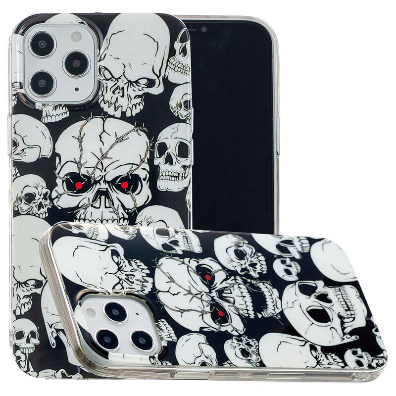 iPhone 12 Pro Max Caution Skulls Fluorescent Case